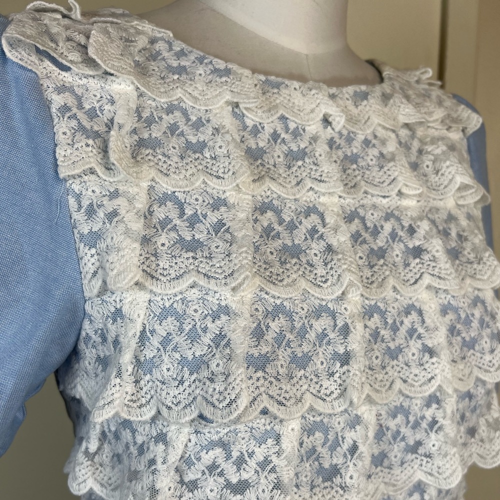 Lace Ruffled Open Back Dress with Pockets - Picture 12 of 13